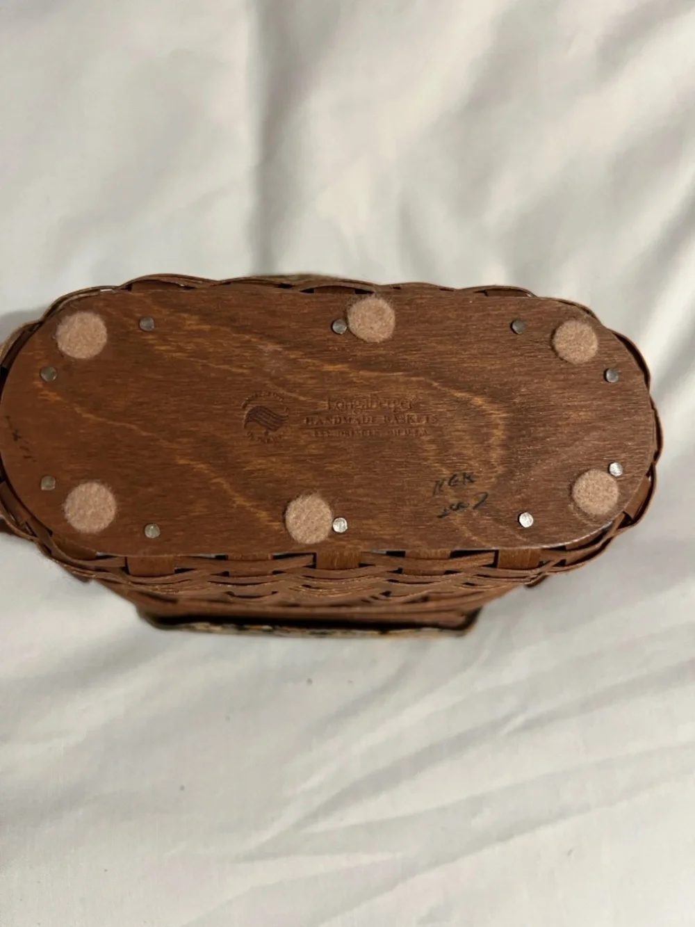 Longaberger 2007 Journal Basket in Rich Brown with Fabric Liner
